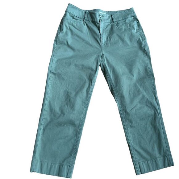 LOFT Straight Crop Pants Green Size 10P - Picture 1 of 4